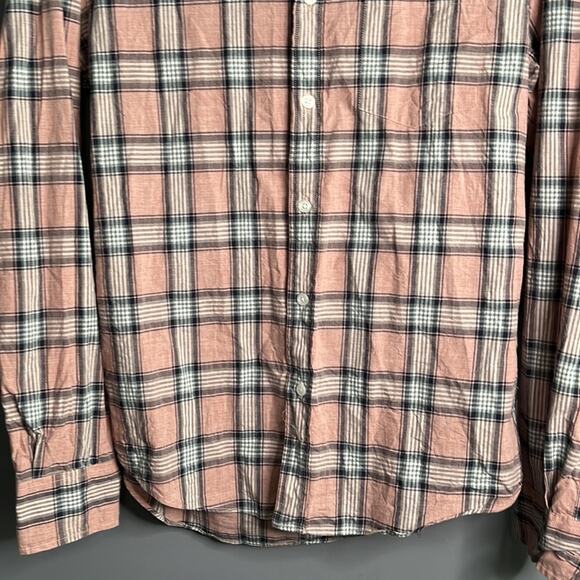 J. Crew Pink Plaid Button Down Long Sleeve Cotton Slim Fit Shirt Size Medium - Picture 4 of 8